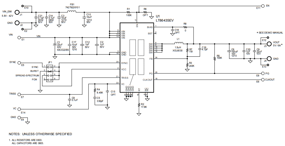原理图 - Analog Devices Inc. DC2658A演示电路